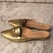 J. Crew Shoes | J Crew Metallic Gold Slides Womens 8.5 Mules Slip On Shoes Flats Boho Loafers | Color: Gold | Size: 8.5
