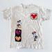 Disney Tops | Disney Women’s Embroidery T-Shirt Size Xs Mickey Minnie Mouse | Color: Cream | Size: Xs