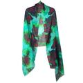 J. Crew Accessories | J. Crew Large Floral Scarf Wrap 83"L X 31"W Lightweight Soft Flowy 100% Wool Nwd | Color: Green/Purple | Size: Os