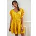 Anthropologie Dresses | Daily Practice By Anthropologie Tiered Ruffle Mini Dress Beach L-P Nwt | Color: Yellow | Size: Lp