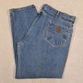 Carhartt Jeans | Carhartt Classic Jeans Slightly Distressed Men's 44x32 Blue Denim Straight 5-Pkt | Color: Blue | Size: 44