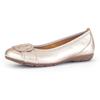 Ballerina GABOR, Damen, Gr. 44, gold (goldfarben), Glattleder, metallic, modisch, Schuhe, flache Schuhe, Slipper mit Hovercraft Luftkammern-Laufsohle