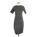 Calvin Klein Casual Dress - Sheath: Gray Jacquard Dresses - Women's Size Small