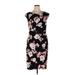 Connected Apparel Casual Dress - Sheath: Black Floral Motif Dresses - Women's Size 16