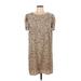 She + Sky Casual Dress: Tan Leopard Print Dresses - Women's Size Large