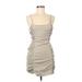 Zara Casual Dress - Mini: Gray Solid Dresses - Women's Size Medium