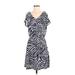 Lucy Love Casual Dress - Popover: Blue Print Dresses - Women's Size Small