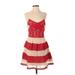 Foxiedox Casual Dress - Party: Red Hearts Dresses - New - Women's Size Small