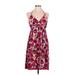 Derek Heart Casual Dress: Pink Floral Dresses - Women's Size Large