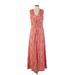 Soft Surroundings Casual Dress - Maxi: Pink Chevron/Herringbone Dresses - Women's Size Small