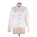 Talbots Denim Jacket: White Jackets & Outerwear - Women's Size Large