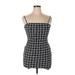 Shein Casual Dress - Mini: Black Checkered/Gingham Dresses - Women's Size Large