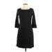 Lands' End Casual Dress - Sweater Dress: Black Marled Dresses - Women's Size 4