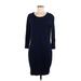 Lennie For Nina Leonard Casual Dress - Sweater Dress: Blue Solid Dresses - Women's Size Medium