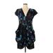 City Chic Casual Dress - Popover: Blue Floral Motif Dresses - Women's Size 14 Plus