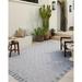 Blue/Gray 120 x 94 x 0.25 in Indoor/Outdoor Area Rug - Amber Lewis x Loloi Indoor/Outdoor Topanga Silver/Blue Area Rug, | Wayfair