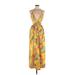 Shein Cocktail Dress - Maxi: Yellow Tropical Dresses - Women's Size 6