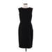 Anne Klein Casual Dress - Midi: Black Solid Dresses - Women's Size 6