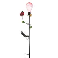 LED Solar Gartenstecker Marienkäfer Garten Balkon Deko Erdspieß 84cm