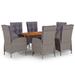 vidaXL Patio Dining Set 5/7 Piece Gray Furniture 59.1"/79.1" Table Length
