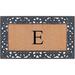 A1HC Rubber and Coir Floral Pattern Outdoor Entrance Durable Monogrammed Doormat 18"X30", Black