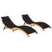 vidaXL Sun Loungers 2 pcs with Cushions Solid Acacia Wood - 72.4" x 21.7" x 25.2"