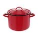 7.5 Quart Stock Pot, Nonstick Stock Pot With Lid, Speckled Enamel Stock Pot with Lid, Large Stock Pot For Cooking, Red & Black