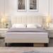 Full Modern Platform Bed: Upholstered Headboard, Sturdy