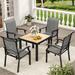 Moasis 5pcs Outdoor Sling Dining Set with Dual-layer Coating, 31"W Enlarged Seats - 5-PCS