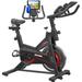 Stationary Exercise Bikes for Indoor, Home Cardio Gym Cycling Bike, Workout Bike with Ipad Mount & LCD Monitor,Silent Belt Drive