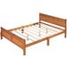 Classic Wood Platform Bed Queen Size w/Headboard & Footboard, Solid Wood Queen Bed Frame, Easy to Assemble, No Box Spring Needed