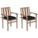 Red Barrel Studio® Solid Wood Teak Patio Chair w/ Cushions Seat Wood in Black | 35 H x 22.8 W x 19.7 D in | Wayfair