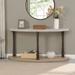 48/60 inch Long Semi Circle Demilune Sofa Table, Wooden Half Moon Sturdy 2-Tier Console Tables