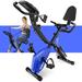 Folding Exercise Bike, 5 IN 1 Stationary Bike with LCD Monitor, 16-Level Adjustable Resistance Full Body Workout Cycling Bike