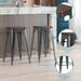 Biwave Bar Stool with Wood Seat Industrial Style Counter Height Barstool Indoor Outdoor Stackable Bar Chair