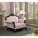 Furniture of America Beatrice Traditional Light Brown Arm Chair with Button Tufted Back and Accent Pillow