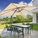 Arlmont & Co. Roselinda 11.5 x 9 ft. Cantilever Patio Umbrella Outdoor Offset Rectangle Hanging Umbrellas in Brown | Wayfair