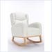 Latitude Run® Patender Wood Rocking Chair Wood/Fabric in Brown | 40 H x 28 W x 38 D in | Wayfair 2CAFE8369CDF4E54B4441205B5F4EE44