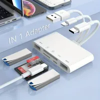 5-in-1-Speicherkartenleser USB-otg-Adapter SD-Kartens teck platz leser für iPhone/iPad USB C USB A