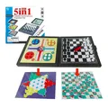 Hot Sale 5 In 1 Chessmen Checkers Magnetic Board Game Flying Chess Kids Classic Flight Puzzle Game