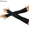 Ensnovo-Gants longs en spandex extensible pour femme sans doigts sur le coude gants d'opéra