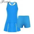Girls Tennis Dress Sets Kids Summer Sport Dress & Shorts Sportswear Children Sport Clothes Sets for