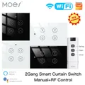 MOES-Tuya Smart Life WiFi RF interrupteur de store à double rideau volet roulant moteur