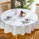 Round PVC Tablecloth Waterproof Insulate Plastic Oilproof Printed Pattern Wedding Party Restaurant