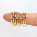 Petites bagues fines pour femmes couleur or zircone cubique bague de fiançailles de mariage