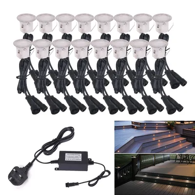 12V LED Deck Light Outdoor IP67 Wateroof Spotlight 10PCS 16PCS Pack Courtyard Garden Step Stairs Recessed Deck Lighting Lamps