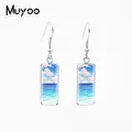 2021 New Fashion Seaside Sunrise Sunset Colorful Clouds Patterns Rectangle Stainless Steel Fish Hook