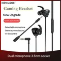 NEW Gaming Earphones PC Stereo Bass with Detachable Mic Volume Control Wired Headphones Helmets