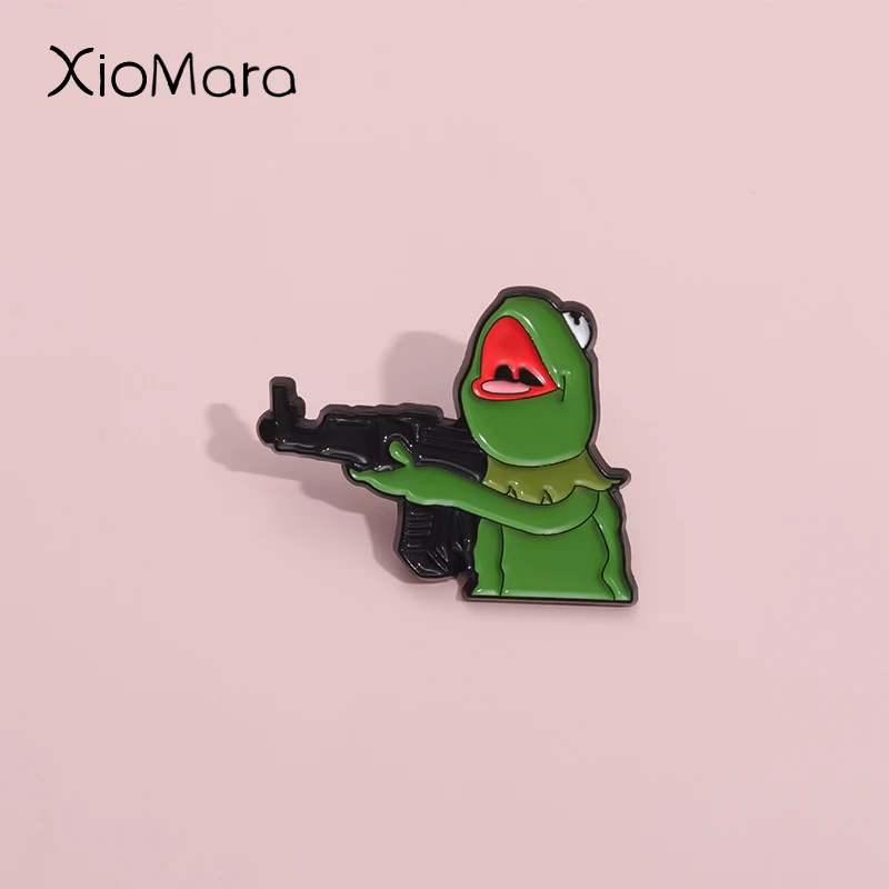 Kreative Frosch Liebe Sniper Revers Pin Anime Spiele Abzeichen Emaille Pins Für Hüte Kleidung Rucksäcke Dekoration Schmuck Zubehör Geschenk Image