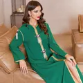 Abaya-Robe Maxi à Capuche pour Femme Caftan Musulman Caftan Marocain Islamique Golfe Jalabiya